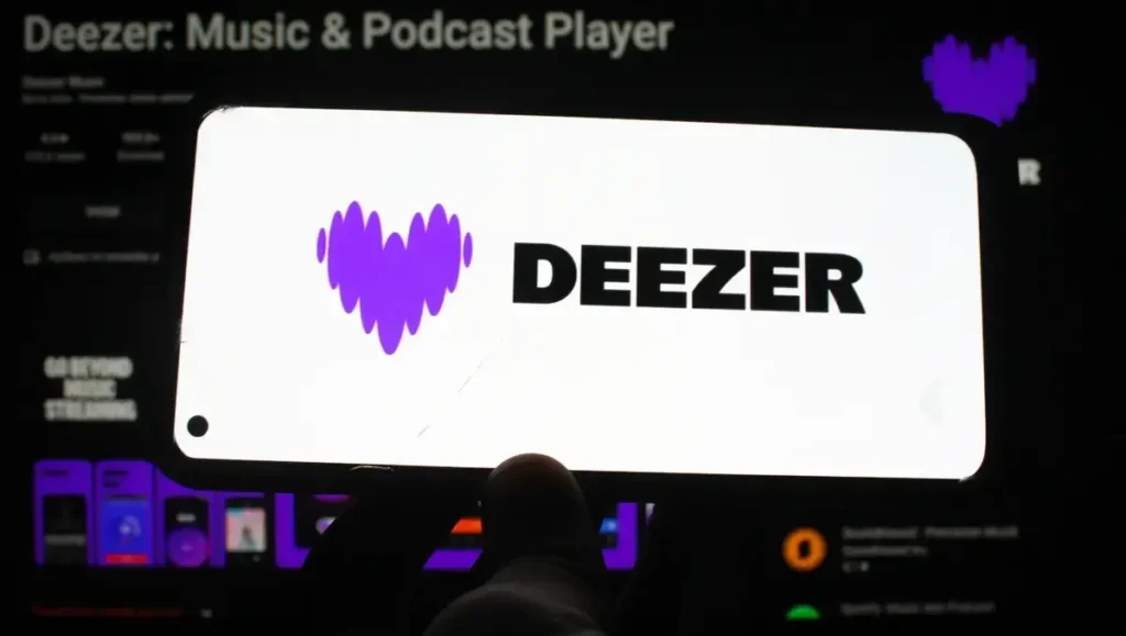 Deezer Premium APK Mod Logo Displayed on Smartphone Screen
