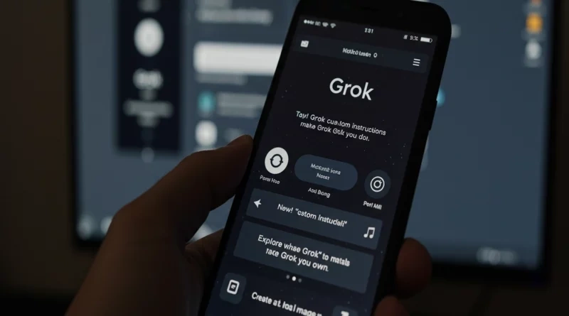 Grok AI mobile assistant app interface on a smartphone