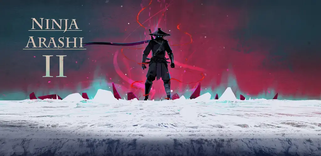 Ninja Arashi 2 game artwork featuring a silhouetted