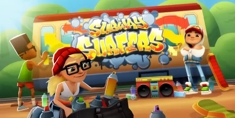 Subway Surfers characters and graffiti art