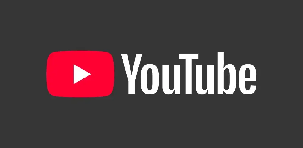 YouTube logo and brand name on a minimalist dark background
