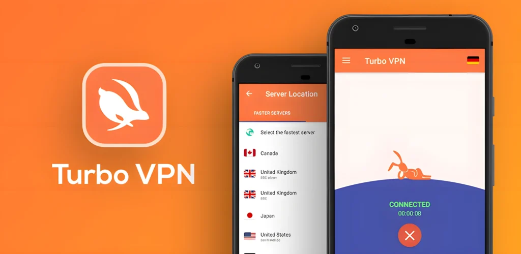 turbo vpn secure vpn proxy android promotional banner with mobile