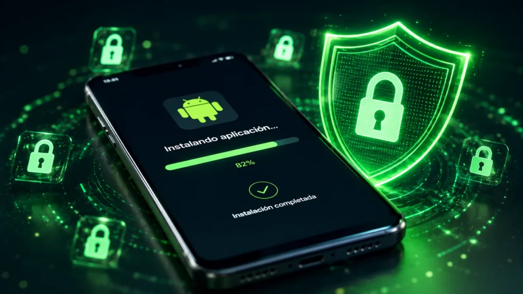 Instalación segura de aplicaciones de terceros en un teléfono Android protegido por un escudo cibernético