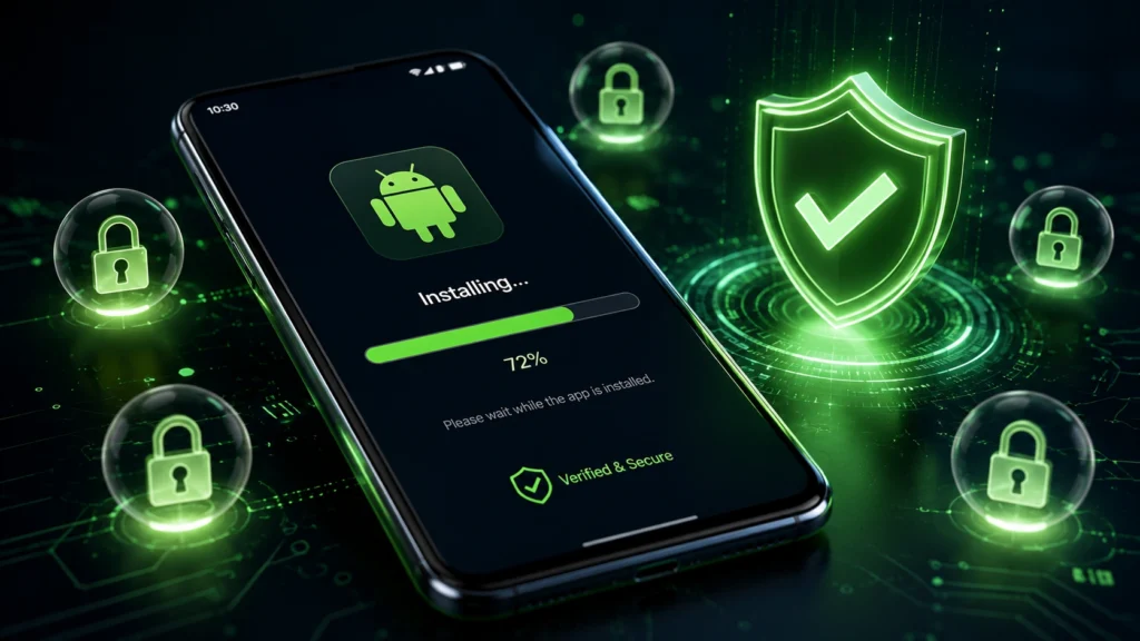 Securely installing sideloaded apps on an Android phone