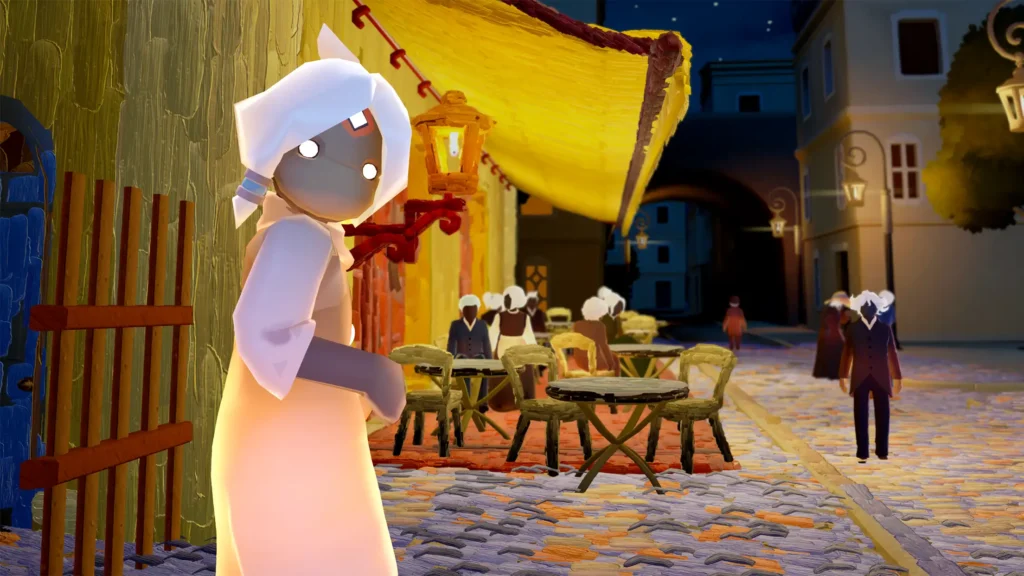 A serene, peaceful open world adventure game above the clouds